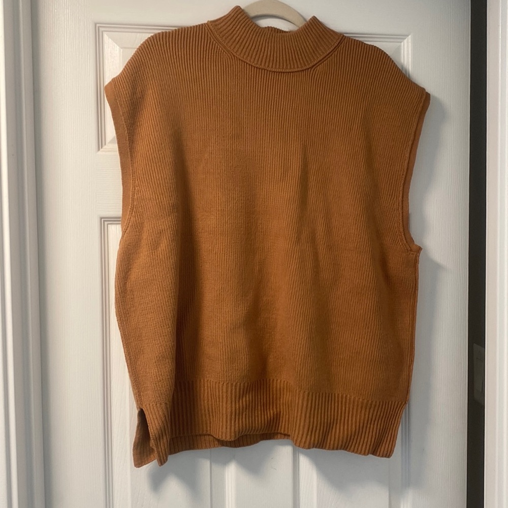 Camel sweater vest